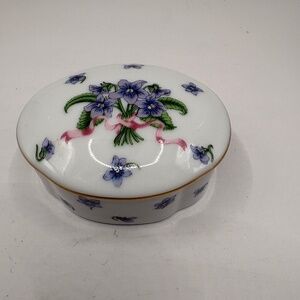 1992 Lenox Collector's Society Floral Trinket Box Porcelain